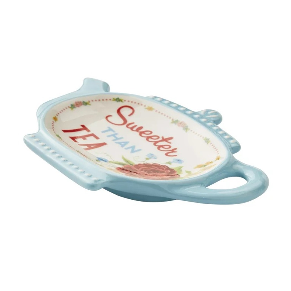 🌺 New Pioneer Woman Sweet Rose Tea Bag Holders, Set of 2, Red and Blue - Picture 8 of 11